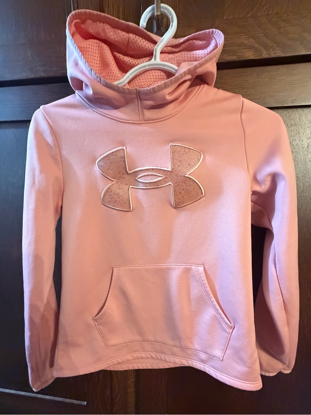 Under Armour Light Pink Girls' Hooded Pullover Sweatshirt